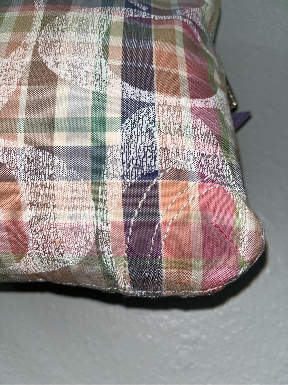 Coach Poppy Madras Tartan Plaid Hobo Shoulder Bag - Picture 9 of 17